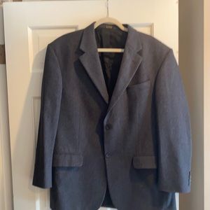 Oscar de la Renta Charcoal Gray Mens Wool Blazer